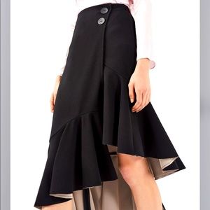 Topshop BOUTIQUE Crepe Ruffle Wrap Skirt